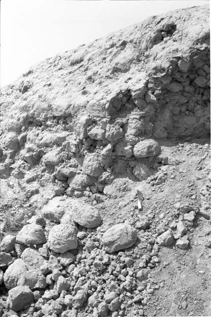 Detail of fill chamber southwest face of second highest platform at Site 127