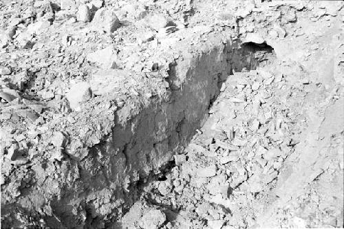 Detail of plastered adobe wall at Site 133