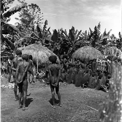 Men and women mourning