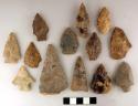 Chipped stone projectile points