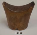 Solid wooden headrest; oval-shaped at base