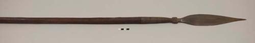 Wooden spear with metal point