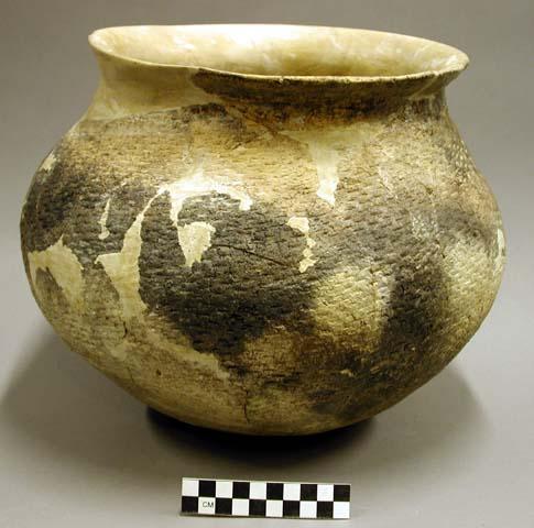 Ceramic jar, corrugated, flared rim, reconstructed