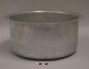 Aluminum cooking pot, round, everted rim; eighth of a set of 12 pots with lids