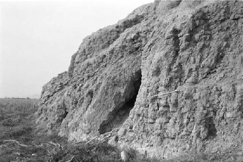 Masonry detail under west tapial at southwest edge of Site 159