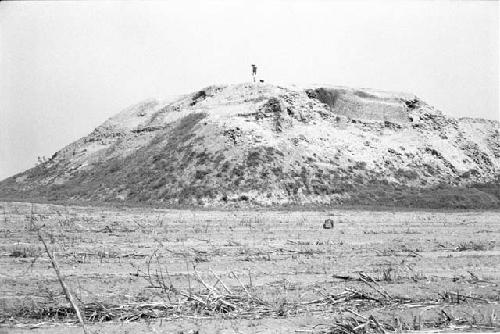 Southeast corner and south side of huaca at Site 177