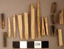 Worked animal bone fragments, including some perforators; some fragments crossmend