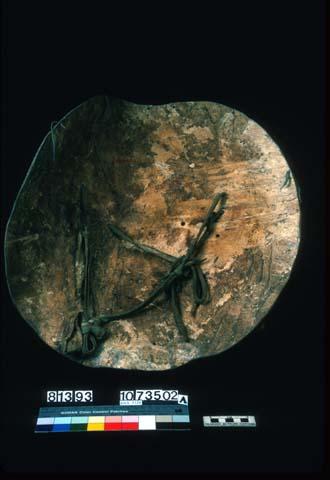 Ceremonial shield  with buckskin cover (08-4-10/73502.2)