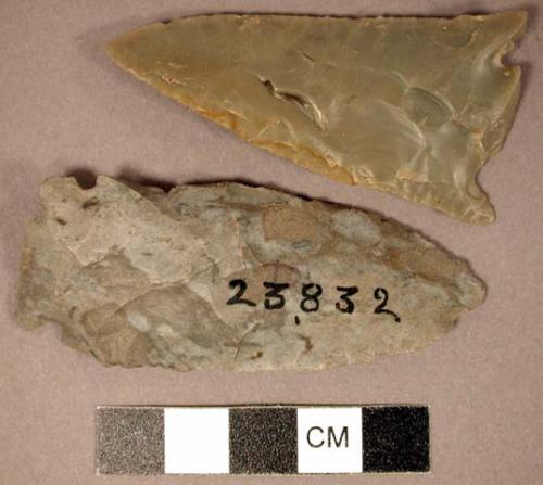 Chipped stone, projectile points, corner-notched and side-notched