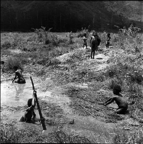 Children digging