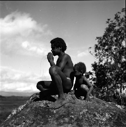 Young man and small girl