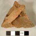 Ceramic, earthenware rim and handle sherd, lizard effigy handle