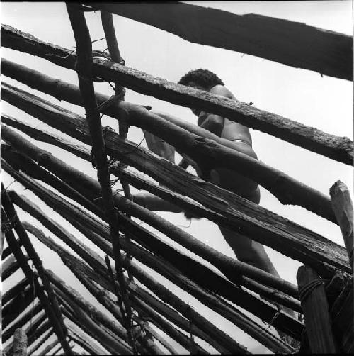 Man working on roof