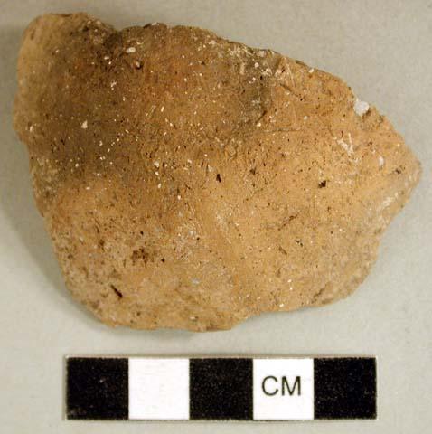 Ceramic, earthenware base sherd, undecorated, shell-tempered