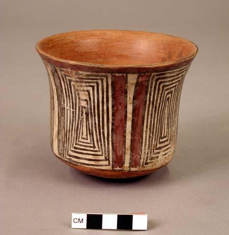 Bowl painted with concentric rectangles