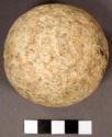 Stone ball. shaped spherical cobble. ceremonial, game, or other use. granite. 6