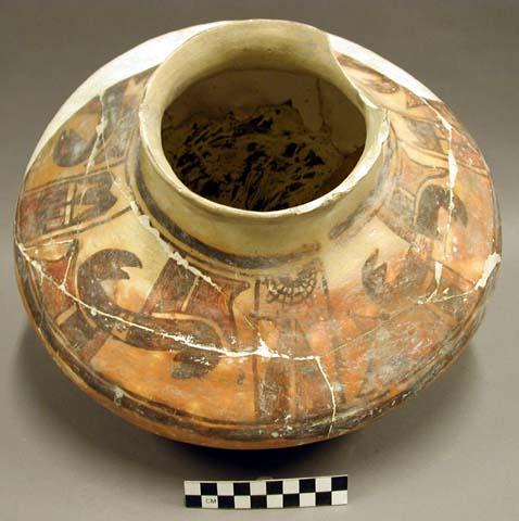 Restorable san bernardino polychrome pottery jar