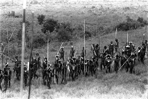 A warrior group assembling to go to the front