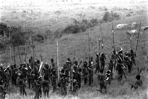 A warrior group assembling to go to the front