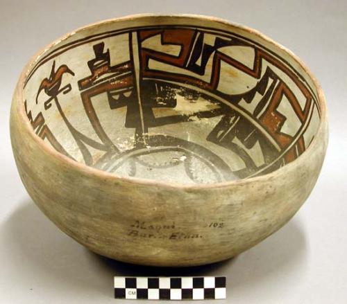 Early modern Hopi polychrome pottery bowl - large