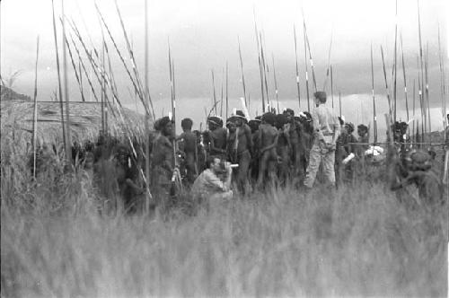 Warriors and spears at an Etai on the Liberek, with Robert Gardner and Karl Heider among them