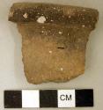 Ceramic, earthenware rim sherd, undecorated, shell-tempered