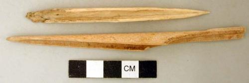 Worked animal bone awl fragments