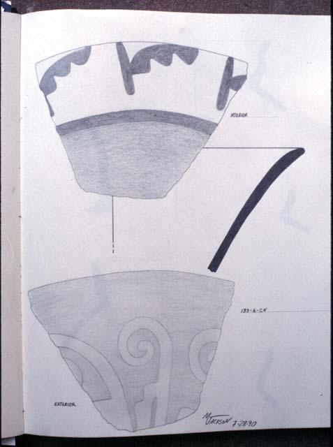 Drawings of rim sherds from Site 133 (133-6-C4)