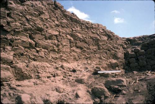 Finger smeared plaster on wall Section 1 of Site 61