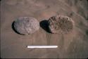 Two ovoid plano-convex adobe bricks from Site 93