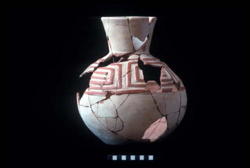 Tall everted rim red and white jar from Site 31