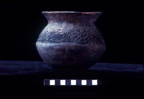 Everted rim jar with press molded design from Site 94