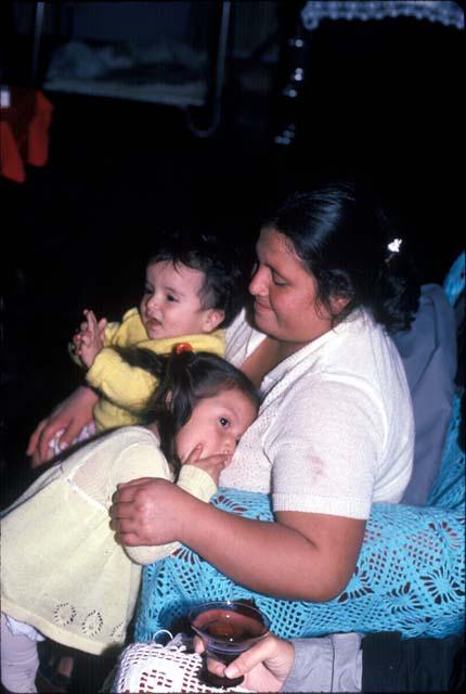 Senora Aguilar with her children