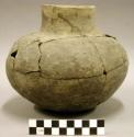 Ceramic vessel, complete, mended, several body sherds missing