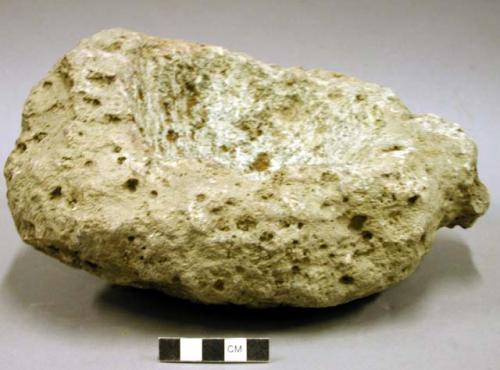 Ground stone mortar