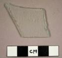 Colorless flat glass fragment