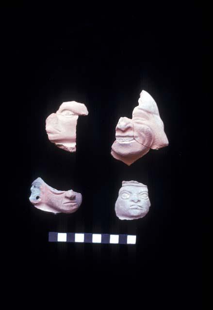 Ceramic face fragments from Sites 31, 92, 93 and 122