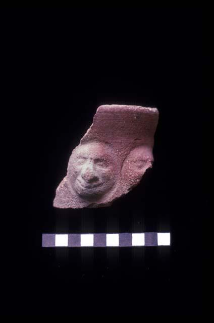 Ceramic press molded face neck sherd from Site 131