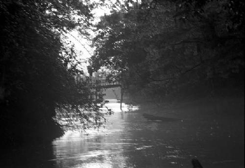 View of the bridge at the mouth of the Aikhé River from the upstream side