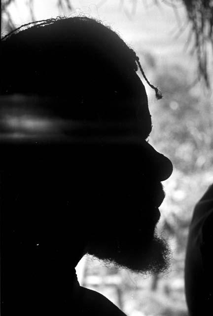 Silhouette of a man's face