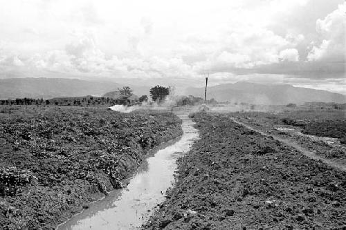 Looking towards the Warabara on the way to the first war -- Wali's kaio and smoke in the middleground