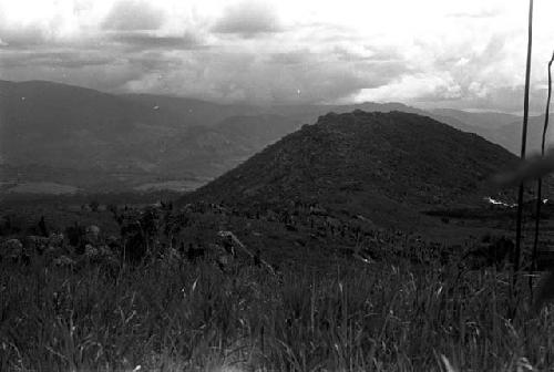 Looking down the length of the Warabara towards the Siobara: battle located just before the hill of the Siobara