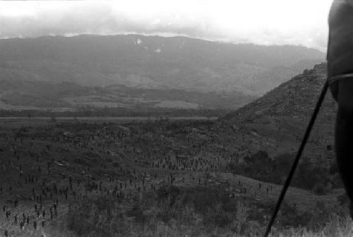 Distant shot of many warriors engaged in battle on the Warabara