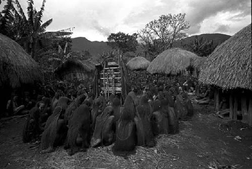 Women's group mourning at a funeral