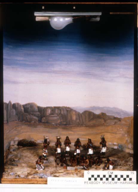 Diorama of flute dance.