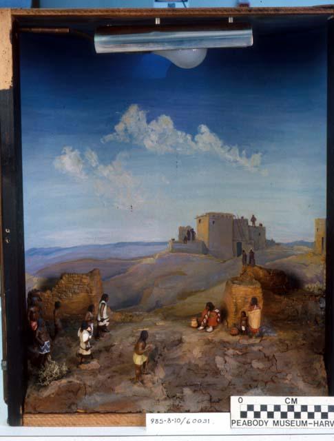 Diorama of flute dance.