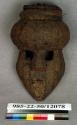 Large wood mask with copper strip overlays