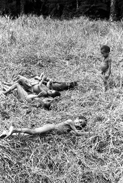 Children rolling in the grass near Homoak