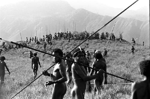 Warriors moving towards the central knoll of the Warabara