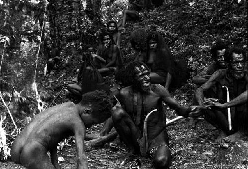 People sitting in the forest